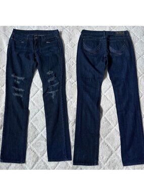 Victoria's Secret PINK | Bling Dark Wash Distressed Skinny Jeans | Size 4